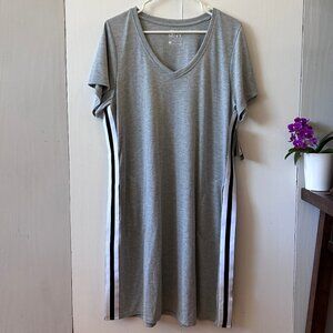 NWT: Mark NY Gray T-Shirt Dress with Side Stripe